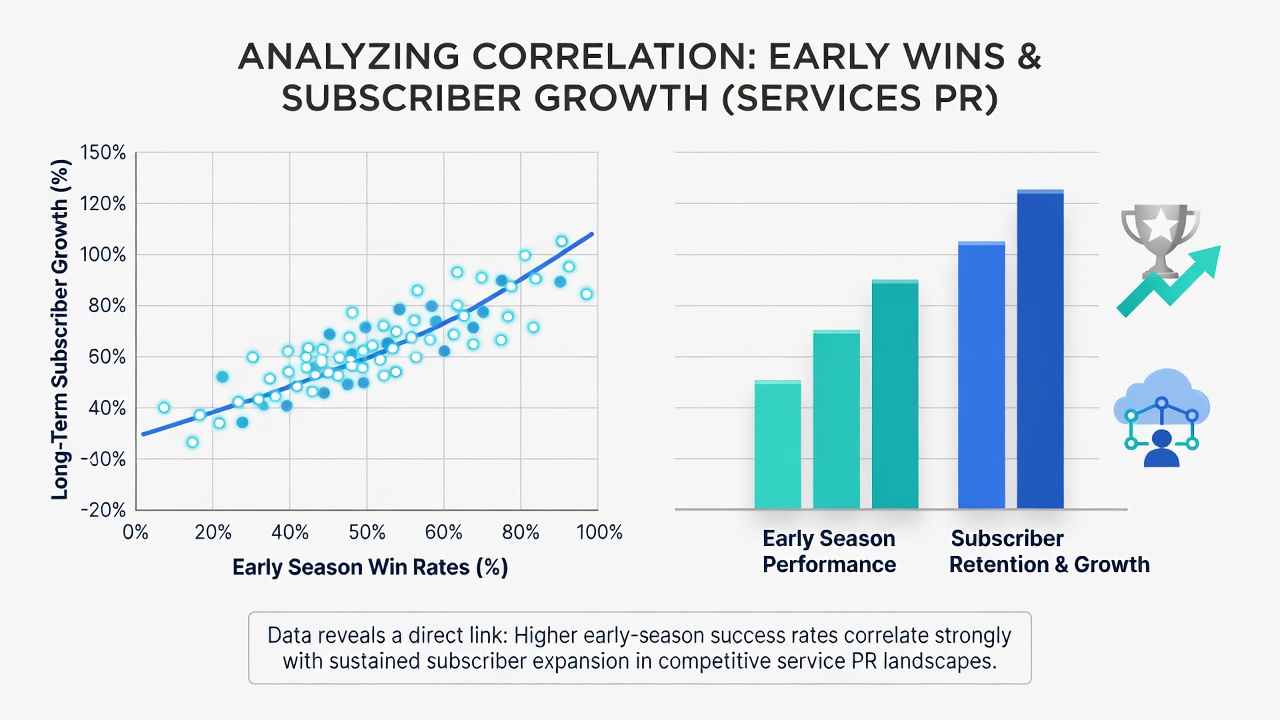 Dashboard screenshot illustrating subscriber growth curves segmented by sport and linked to initial win rate thresholds