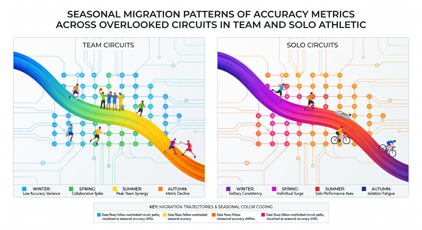 Chart illustrating seasonal accuracy fluctuations in overlooked racing and tennis circuits
