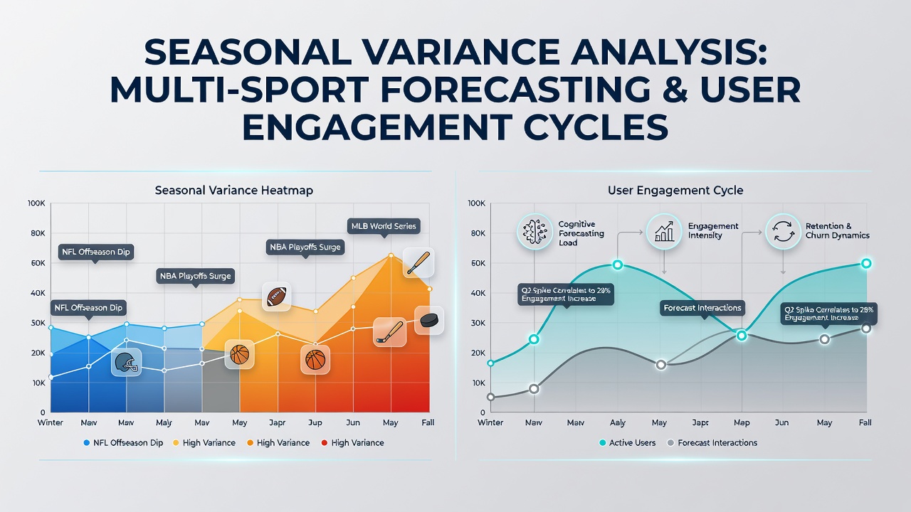 Graph illustrating user login and subscription trends aligned with seasonal forecast variance